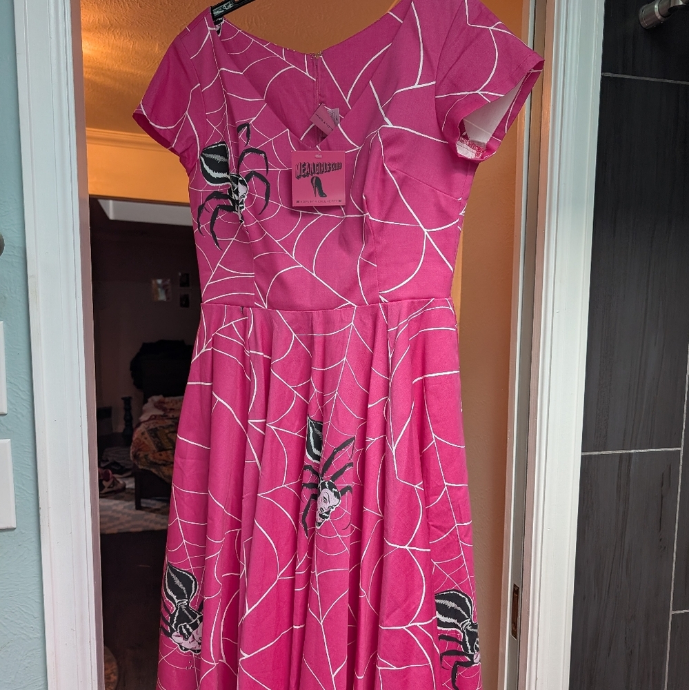 Vixen By Micheline Pitt Mean Girls Club Vanity Fair Pinky Spiderweb Dress NWT